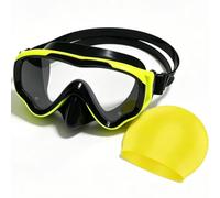 Berallo Maschera da snorkeling per bambini, anti-appannamento e anti-perdite, occhialini da snorkeling e nuoto, impermeabile, resistente, in vetro temperato, per bambini (giallo)