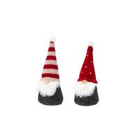 BERARDI Home Deco | Set di 2 Gnomi Natalizi in Tessuto, Decorazioni per Casa e Albero di Natale, altezza cm 12