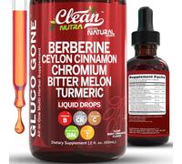 Berberina 3000mg Gymnema / Aceto di Sidro Mele / Cromo/Ceylon Cannella 59ml