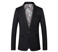 BERCIELY Abito A Maniche Lunghe Uomo Affari Lavoro Tendenze Blazer Casual Moda All-Match Abitogiacca Banchetto Ballo Classico Uomoabito A-Black 5XL