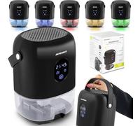 BERDSEN BR-10B Deumidificatore - Deumidificatore - Umidificatore - Elettrico - con serbatoio da 1000 ml - per casa e cantina - con indicatore LED - Silenzioso - per ambienti fino a 30 m2 - Nero