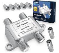 Berdsen Distributore satellitare per antenna a 3 vie - Splitter tipo F - Passivo - 5 - 2400 MHz - Metallo schermato