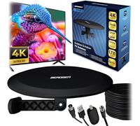 Berdsen DVBT2 Antenna con amplificatore 28 dB - Antenna da camera TV - Cavo da 10 m - 80 km LTE Filtro DVB-T DVB-T2 - Nero