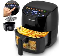 Berdsen Friggitrice ad aria calda 4L - Airfryer con finestra e touchscreen - 1500 W - 8 programmi - lavabile in lavastoviglie