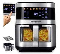 Berdsen Friggitrice ad aria calda XXL, 9,1 l, con finestra e touch screen, 1700 W, 7 programmi, lavabile in lavastoviglie