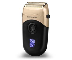 Berdsen Rasoio elettrico da uomo, rasoio elettrico di precisione LCD, nero e oro