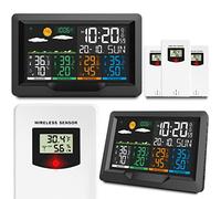 BERDSEN Stazione meteo con display BD-904, misurazione della temperatura esterna e interna, funzione di allarme snooze, ricarica della batteria, sincronizzazione dell'ora, nero
