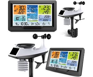 BERDSEN Stazione meteo con display BD-905, misurazione della temperatura esterna e interna, funzione di allarme snooze, sincronizzazione del tempo, grafite