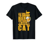 Bere Birra e Uscire con Il Mio Gatto Norvegese delle foreste Maglietta
