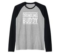 Bere Buddy Camicia Divertente Uomo Donna Bere Maglia con Maniche Raglan