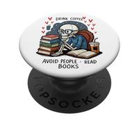 Bere Caffè Evitare Persone Leggere Libri Sch PopSockets PopGrip Adesivo
