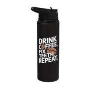 Bere Caffè Fix Denti Ripetere Dentista Stainless Steel Insulated Water Bottle