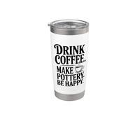 Bere caffè rendere la ceramica felice Bicchiere termico in acciaio inox doppia parete