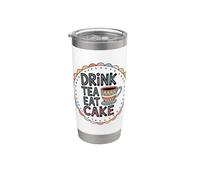 Bere il tè Mangia Torta Carino Retro Baking Lover Bicchiere termico in acciaio inox doppia parete