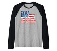 Bere su Una Barca USA Bandiera Americana Barca Maglia con Maniche Raglan