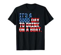 Bere su Una Barca USA Bandiera Americana Barca Maglietta