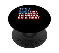 Bere su una barca USA Bandiera americana Barca PopSockets PopGrip Adesivo