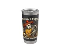 Bere Tequila Solletico Fighe Divertente Amante Gatto Scheletro Umorismo Bicchiere termico in acciaio inox doppia parete