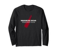 Bere vino sentirsi bene - Wine Life Mood Maglia a Manica