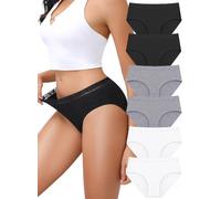 BeReady Biancheria intima da donna in cotone mutandine da donna multipack mutandine brasiliane comode slip in pizzo traspirante mutandine da donna confezione da 6 pezzi S-XXL, Nero/Bianco/Grigio, XXL