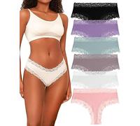 BeReady Mutande Brasiliana Donna Cotone Slip Pizzo Set Mutandine a Vita Bassa Intimo Seducente Culotte Underwear Pacco da 6