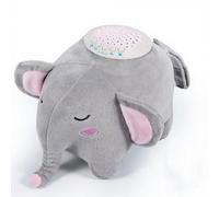 BEREST Baby Elephant succhietto giocattolo con proiettore di luce notturna stellata, peluche con battito cardiaco shushing peluche con musica ninna nanna e rumore bianco per aiutare il sonno del