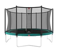 berg favorit regular 430 14ft trampoline green + safety net comfaort trampoline