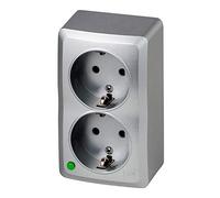 Berg - Presa Schuko doppia, IP20, 16 A, 230 V, colore: Argento