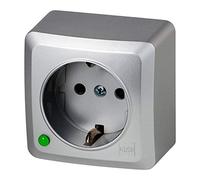 BerG - Presa Schuko IP20, 16 A, 230 V, colore: Argento