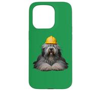 Bergamasco - Casco rigido per cane da pastore, colore: giallo Custodia per iPhone 15 Pro