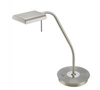 BERGAMO LAMPADA DA STUDIO LED ACCIAIO SATINATO FLESSIBILE TOCUH DIMMER H. 50CM