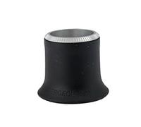 BERGEON 3611-N-1.5 Lente di ingrandimento, ingrandimento 6,7X, ergonomica, moderna, gomma morbida, nero, con anello in alluminio avvitato