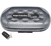 Berger & Schröter - Mini barra di segnalazione magnetica a LED, 12/24 V, telecomando con telecomando, 4000 mAh, 7 modelli flash, luce di avvertimento ricaricabile per auto, camion, trattore, SUV