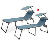Berger slimline tripod sunlounger set 2 pezzi blu persiano
