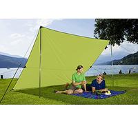 BERGER | Tenda Sole Spiaggia Portatile 3x3 Metri - Telo Ombra Spiaggia Protezione UV UPF 50+, Impermeabile per Mare, Picnic, Pesca e Campeggio, Tendalino da Spiaggia con Corde e Pali - Tarp Verde