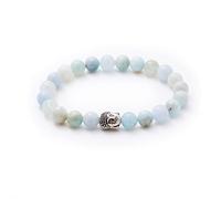 BERGERLIN Bracciale in acquamarina vero con perle in pietra naturale - Bracciale Buddha