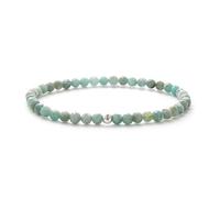 BERGERLIN Bracciale in amazzonite autentica con perle in argento 925 - perle sfaccettate - misura S