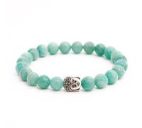 BERGERLIN Bracciale in amazzonite con perle di pietra naturale - Bracciale Buddha