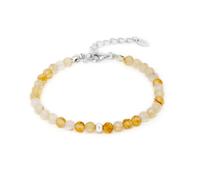 BERGERLIN Bracciale in citrino giallo - braccialetto giallo sfaccettato - Argento - M-L