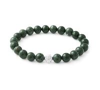 BERGERLIN Bracciale in serpentino - Bracciale con perle in pietra naturale autentica e perla in argento sterling 925