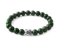 BERGERLIN Bracciale in serpentino vero con perle in pietra naturale - Bracciale Buddha