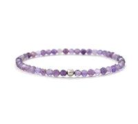 BERGERLIN Bracciale in vera ametista con perle in argento 925 - perle sfaccettate - misura L