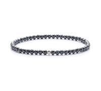 BERGERLIN Bracciale in vera ematite con perle in argento 925 - perle sfaccettate - misura S