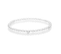 BERGERLIN Bracciale in vero cristallo di rocca con perle in argento 925 - perle sfaccettate - misura S