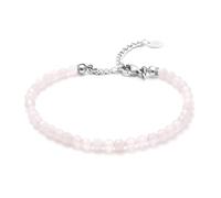 BERGERLIN Cavigliera vera pietra naturale con chiusura in oro o argento Sterling 925, perle sfaccettate, bracciale alla caviglia con certificato di autenticità, 925 Argent - 17+5cm, Perla