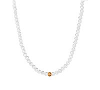 BERGERLIN Collana in cristallo di rocca autentico - catena in cristallo di rocca trasparente - oro - XS-S