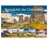 Berggipfel der Dolomiten (Wandkalender 2026 DIN A2 quer), CALVENDO Monatskalender: Dolomiten UNESCO Welterbe eine Berglandschaft wie aus dem Bilderbuch.