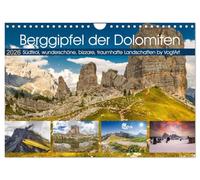 Berggipfel der Dolomiten (Wandkalender 2026 DIN A4 quer), CALVENDO Monatskalender: Dolomiten UNESCO Welterbe eine Berglandschaft wie aus dem Bilderbuch.