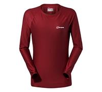 Berghaus 24/7 T-Shirt Base Layer Tech a Manica Lunga con Mezza Zip da Donna, Syrah, S