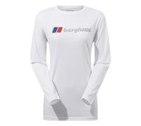 Berghaus T-shirt Boyfriend da donna a maniche lunghe con grande logo classico da Donna, Biancopuro, 42